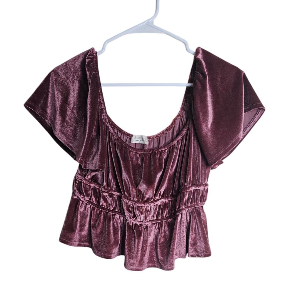 Altar'd State Wine/Pink Cropped Boho Top Size M